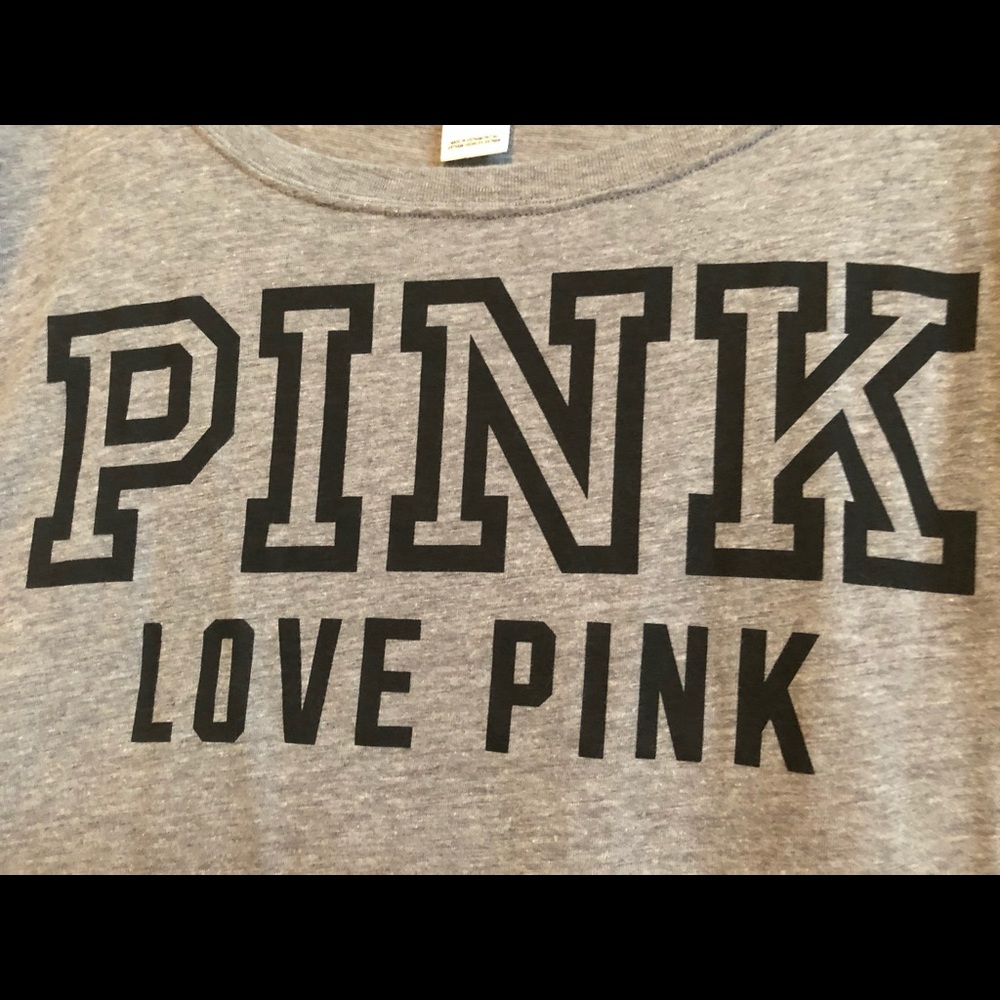 Grey PINK Long Sleeve Tee